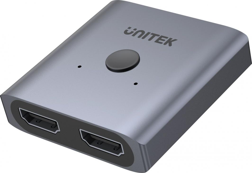 Ndërprerës Unitek Bidirectional, HDMI 2.0, 4K, 2in1, i hirtë