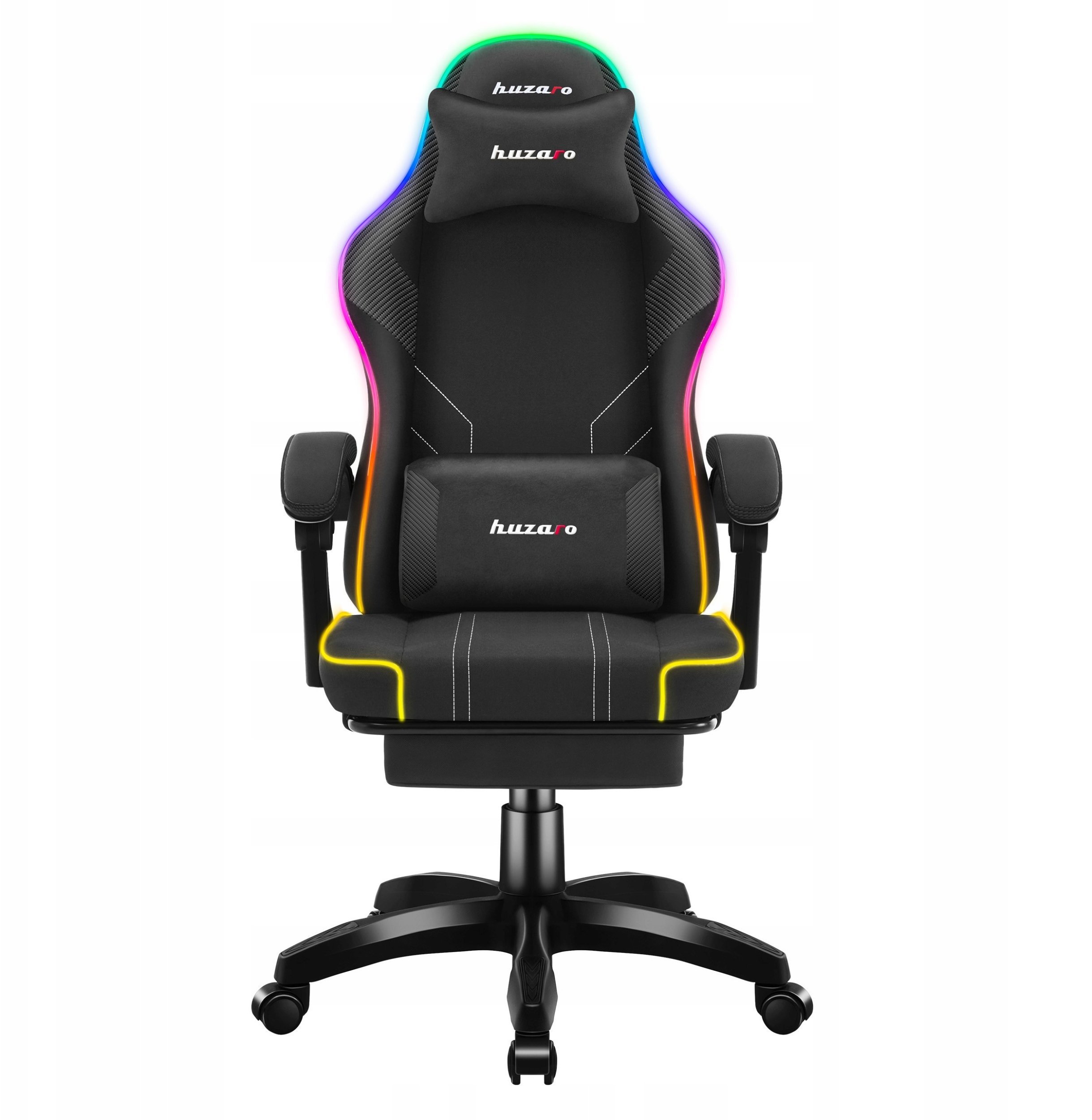 Karrige gaming Huzaro Force 3.7 RGB, me ndriçim RGB, e zezë