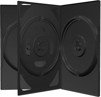 Kuti optike MediaRange BOX15, për 3 disqe DVD, e zezë