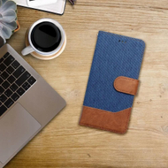 Kapak telefoni Siemens Book Case OEM Jeans për Xiaomi Redmi Note 14 Pro 4G, me kapak libri, blu