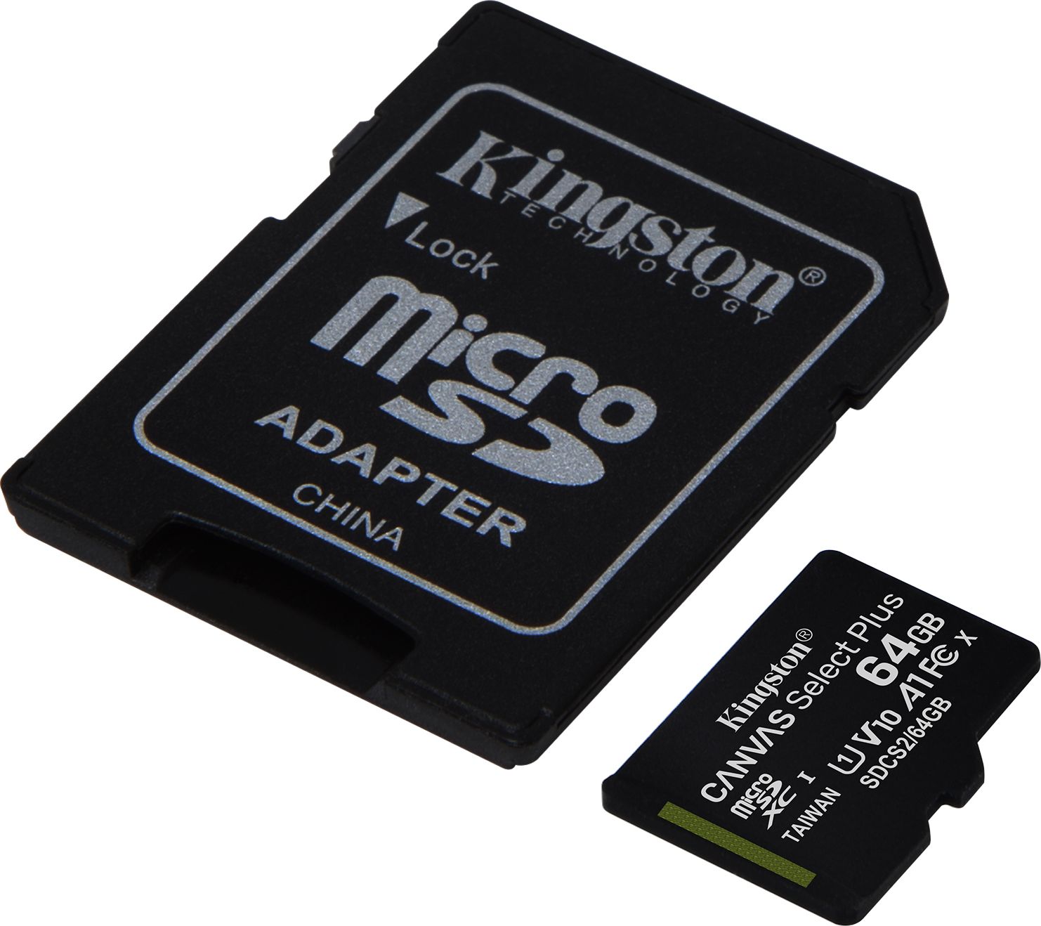 MicroSD Kingston Canvas Select Plus (SDCS2/64GB-3P1A), 64 GB + 64 GB+ 64 GB, Class 10 UHS-I/U1 A1 V10