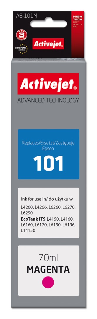 Ngjyrë Activejet AE-101M, zëvendësuese për Epson 101, 70ml, magenta