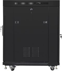 Мрежен кабинет Lanberg Standing Cabinet 19" FF01-6815-12BL, 15U, со вентилатори, црн