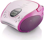 Radio CD player Lenco SCD-24, FM, funksion përsëritje, e kuqe