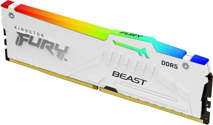 Modul i memories Kingston Fury Beast White RGB 16GB DDR5 5600 CL36, AMD EXPO