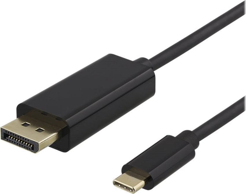 Kabllo video Deltaco USB C në DisplayPort, 4K UHD, 1m, i zi