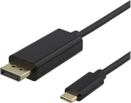 Kabllo video Deltaco USB C në DisplayPort, 4K UHD, 1m, i zi