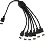 Kabllo ndarëse për ndriçim D-RGB EK Water Blocks, 6 dalje, 5V, e zezë