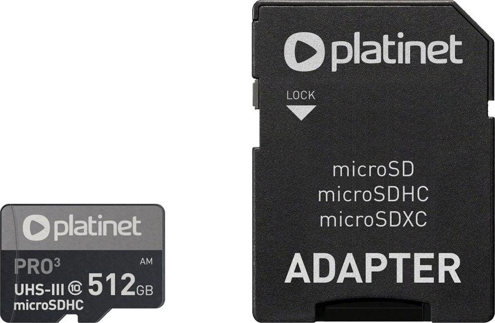 Kartë memorie Platinet Pro, microSDXC, 512 GB