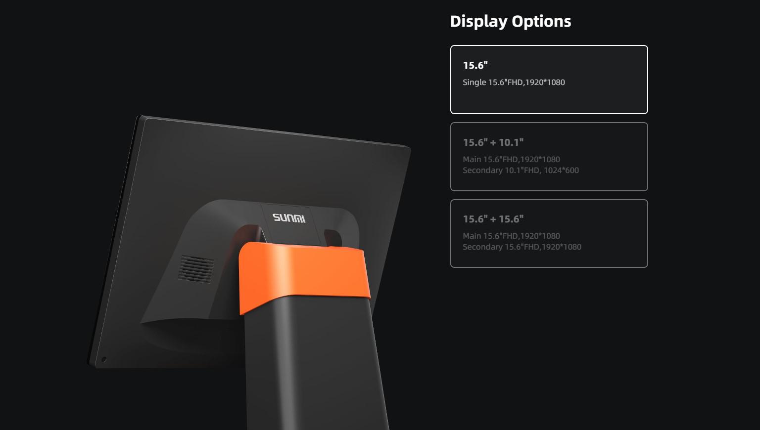 Sistem POS desktop SUNMI L1586 D2s Plus, 15.6"+15.6", 2GB RAM 16GB, i zi