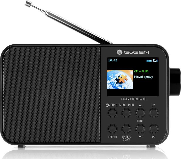Radio portative GoGEN DAB500BTC, DAB+ FM, Bluetooth, e zezë