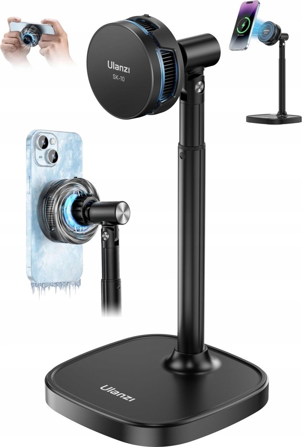 Karikues wireless magnetik Ulanzi SK 10, me valë, i bardhë