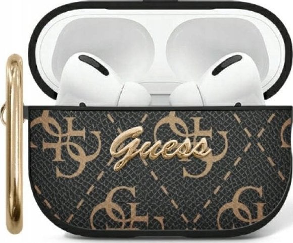 Куќиште Guess GUAP2PG4GPK за AirPods Pro 2, мотив 4G, црно