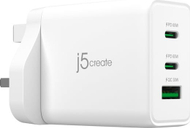 Karikues USB J5create JUP3365F FN, 65W GaN, 3 porta USB C PD, i bardhë
