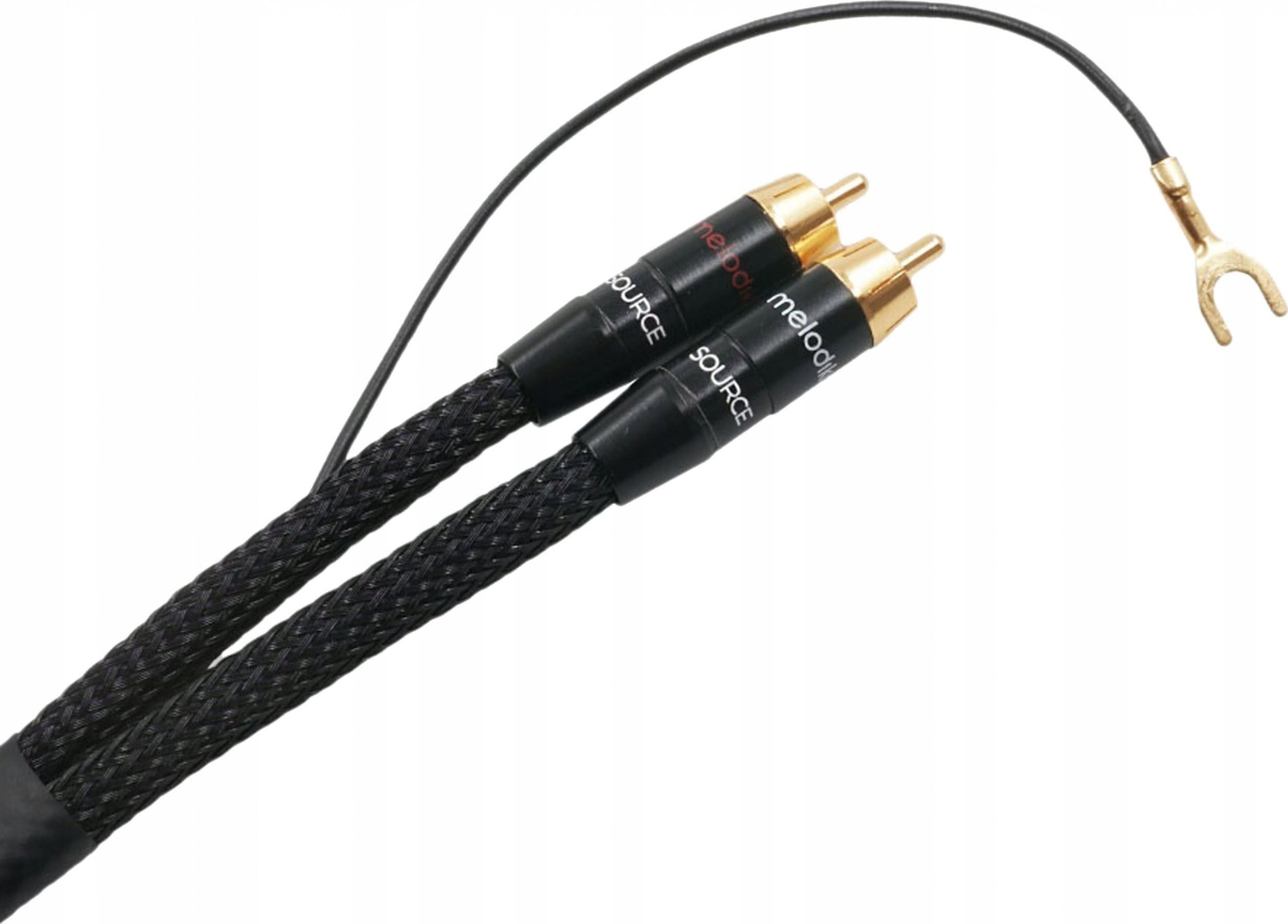 Kabllo audio Melodika MDPHD05, 2xRCA Phono me tokëzim, 0.5m, e zezë