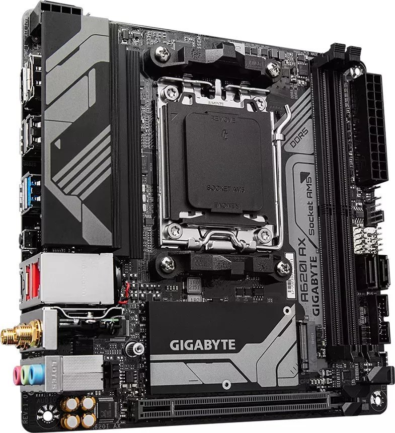 Pllakë amë Gigabyte A620I AX, DDR5, Wi Fi 6E, e zezë