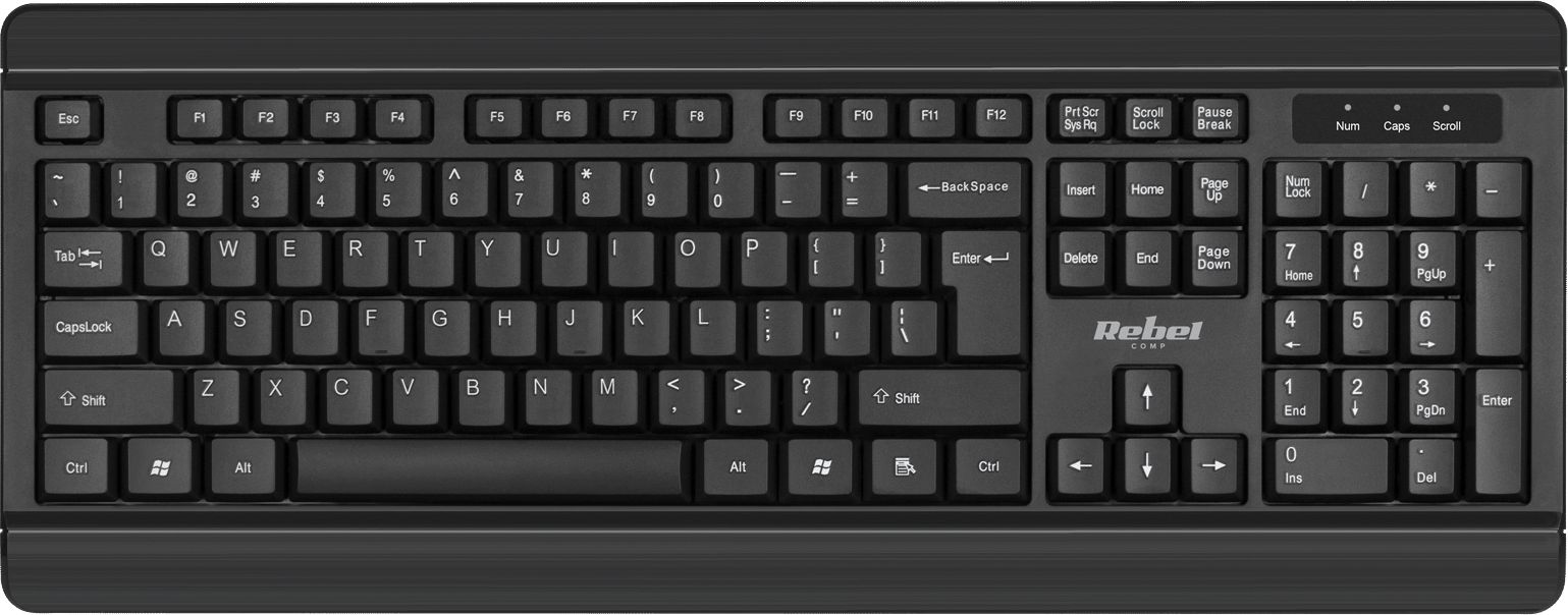 Tastierë Rebel Comp WK500, me kabllo, USB, e zezë