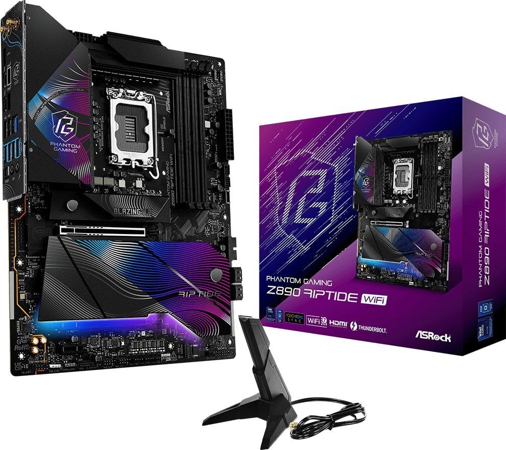 Pllakë amë Asrock Z890 Riptide WiFi, Intel LGA1851, DDR5, ATX