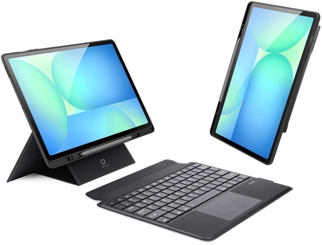 Футрола со тастатура Dux Ducis DK Series за Samsung Galaxy Tab S10 FE+, Bluetooth 5.0, со осvetлување, црна