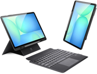 Футрола со тастатура Dux Ducis DK Series за Samsung Galaxy Tab S10 FE+, Bluetooth 5.0, со осvetлување, црна