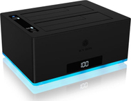 Dok stacion për HDD SSD ICY BOX, për 2x 2.5" dhe 3.5", USB, i zi
