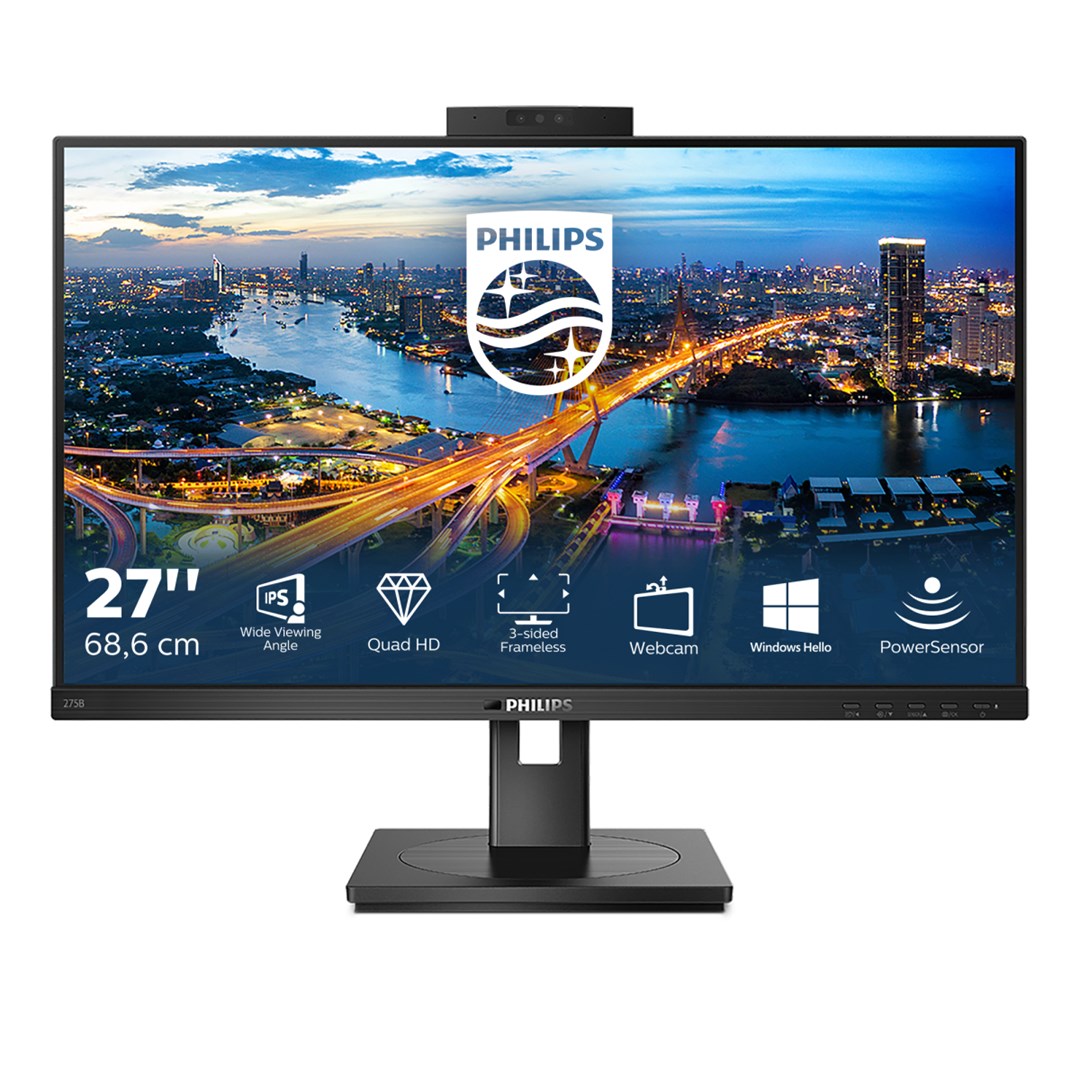 Монитор Philips B Line 275B1H/00, 27\", 2K Ultra HD, LED, црн