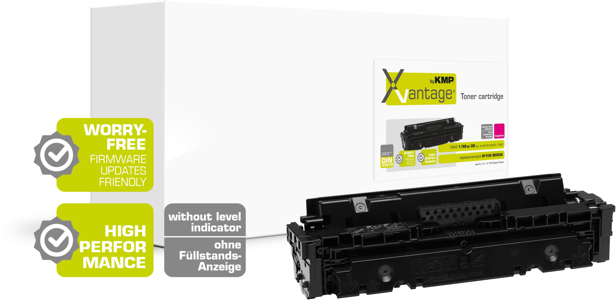 Toner KMP Xvantage, zëvendësues për HP 415A W2033A, magenta