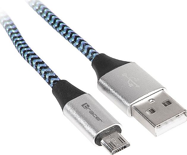 Kabllo Tracer USB-A - microUSB, 1m, e kaltër