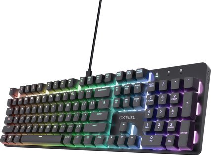 Механичка тастатура Trust GXT 871 Zora, USB, RGB осветлување, црна