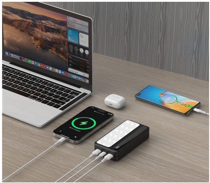 Powerbank Rebeltec P20 LCDPD Lamp, 20000mAh, 22.5W, i zi