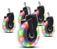 Тркала за гејминг столица Trust GXT701, ЛЕД, сет со гел, црни