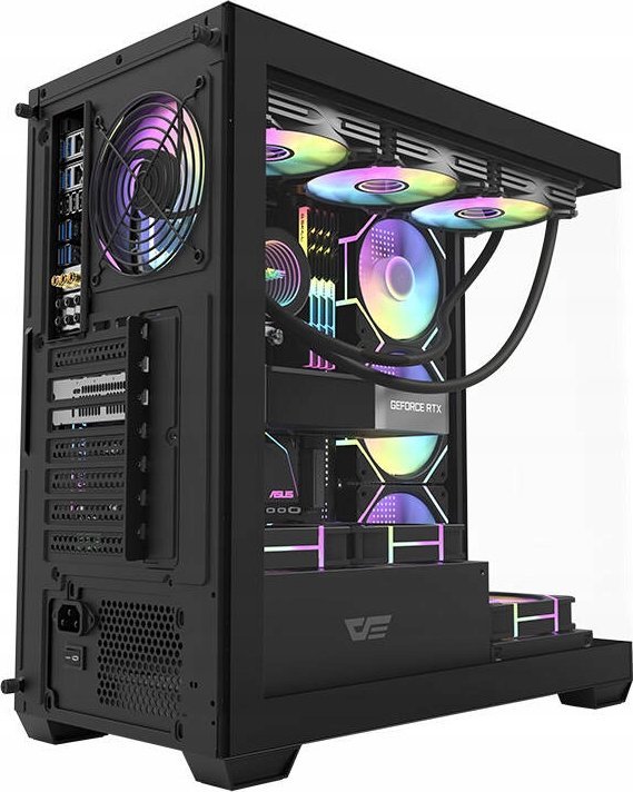 Kornizë kompjuteri DarkFlash DS900, ATX MIDI Tower, 7 ventilatorë ARGB, e zezë