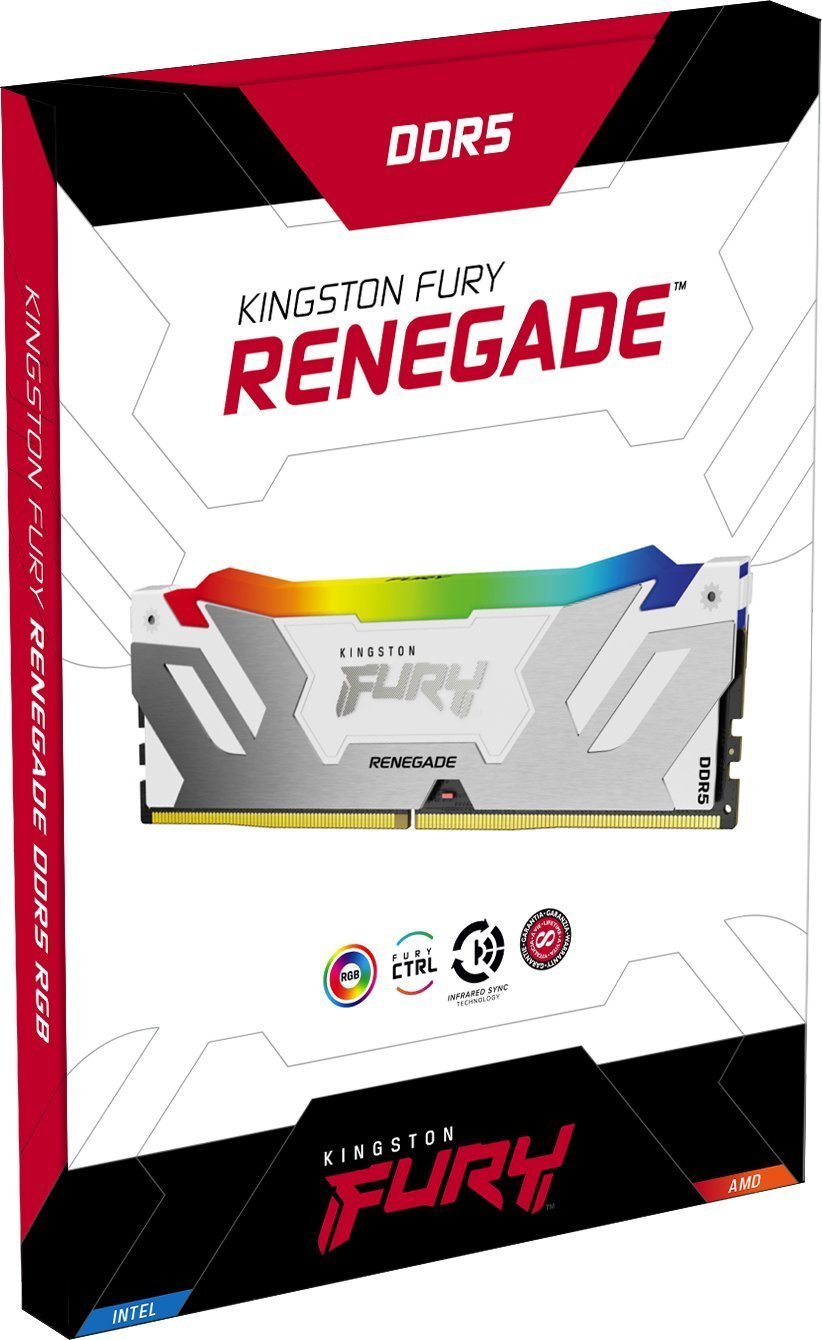 RAM Kingston FURY Renegade RGB, 24GB DDR5 8400MT/s CL40, XMP, e bardhë