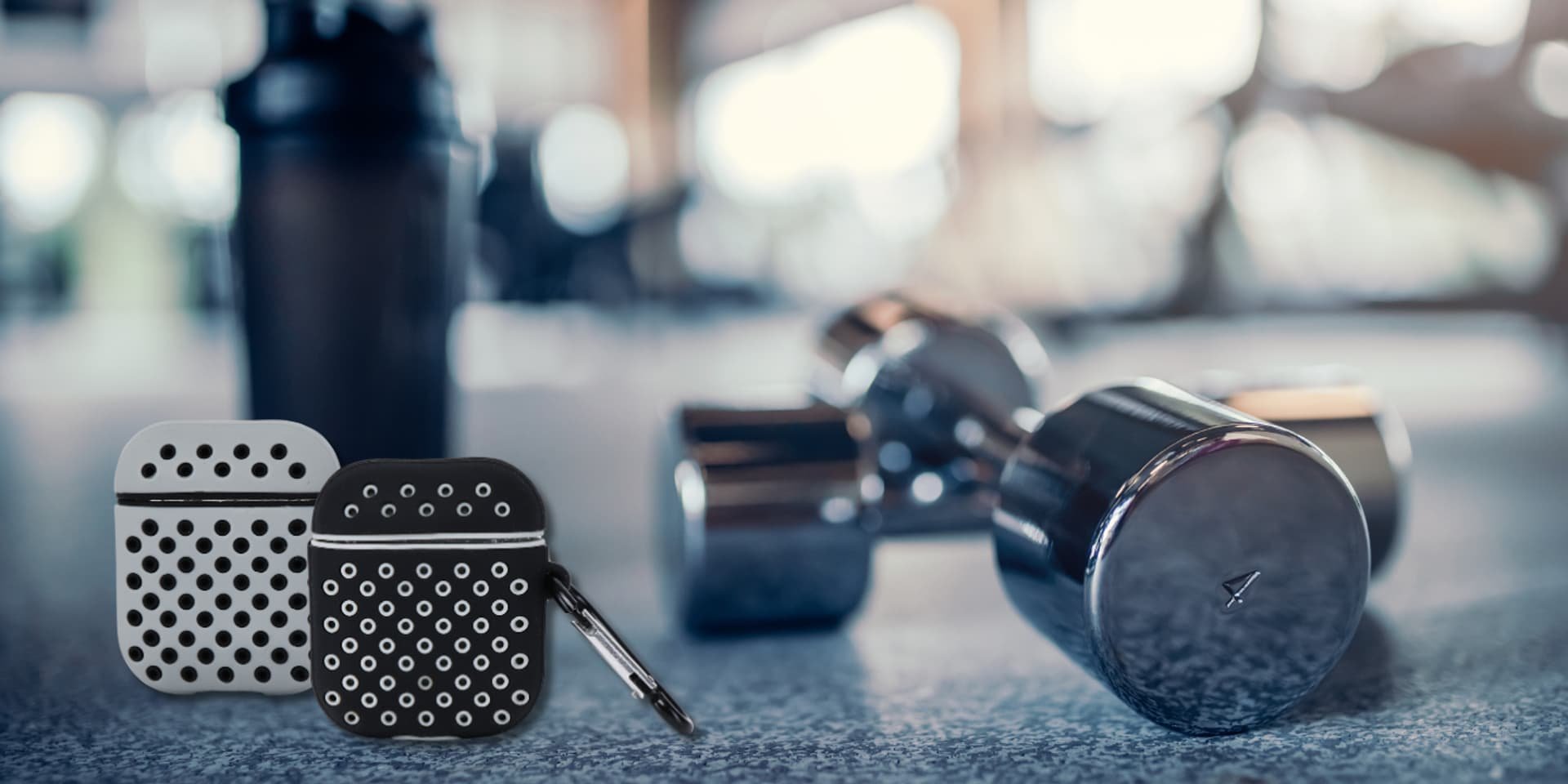 Mbulesë Beline për AirPods 1/2, TPU, me karabiner, bardh e zi