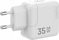 Полнач за ѕид MX Burst GaN PD 35W, 2x USB C, кабел USB C во Lightning PD 20W, бел