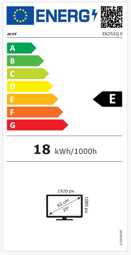 Monitor Acer EK251QE, 24,5", IPS, FHD, 100Hz, 1ms, i zi