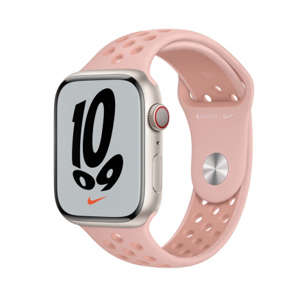 Apple Watch 45mm Nike Band, Pink Oxford/Rose Whisper Nike Sport Band - Regular (Seasonal Spring 2022)