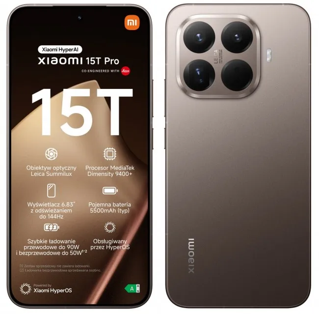 Celular Xiaomi 15T Pro, 6.83", 12/1024GB, Mocha Gold