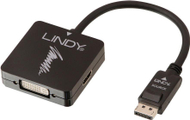 Përshtatës AV Lindy DisplayPort - HDMI - D-Sub (VGA) - DVI-I, i zi