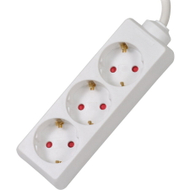 Zgjatës elektrik SPACER PP-3-15, 3 dalje Schuko, kabllo 1.5 m, i bardhë