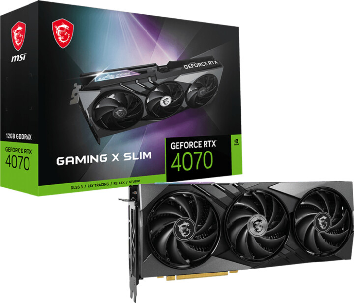 Kartelë grafike MSI GeForce RTX 4070 GAMING X SLIM 12G, 12GB GDDR6X