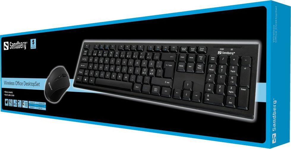 Set tastierë dhe maus nor Wireless, për zyrë, i zi