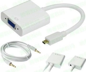 Adapter video Renov8, micro HDMI në VGA, dalje audio, i zi