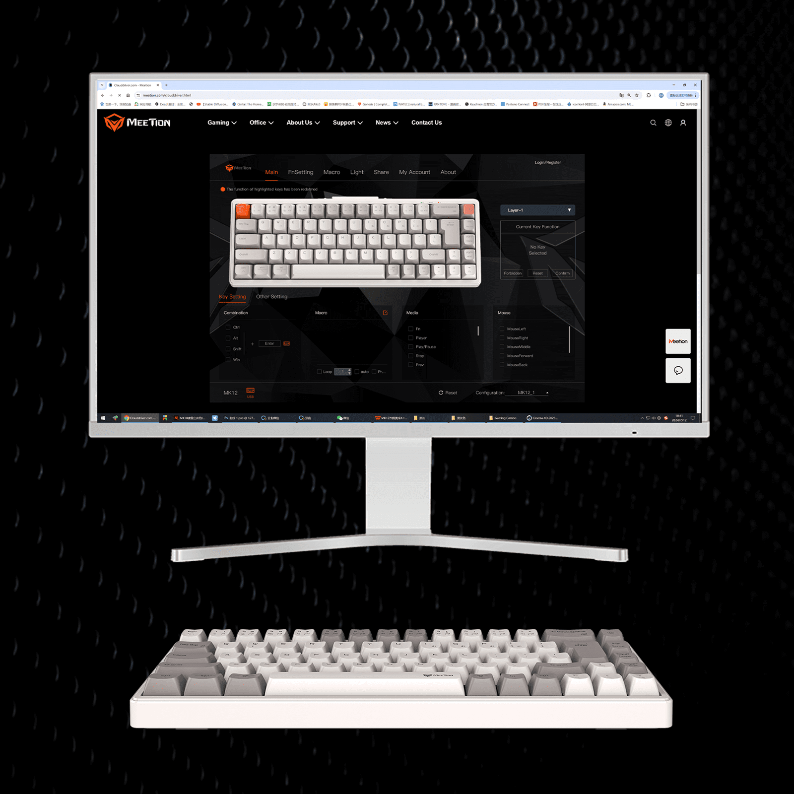 Meetion MT-MK12 – Tastierë Mekanike 65% me Ndriçim RGB dhe Lidhje Tri-Modale