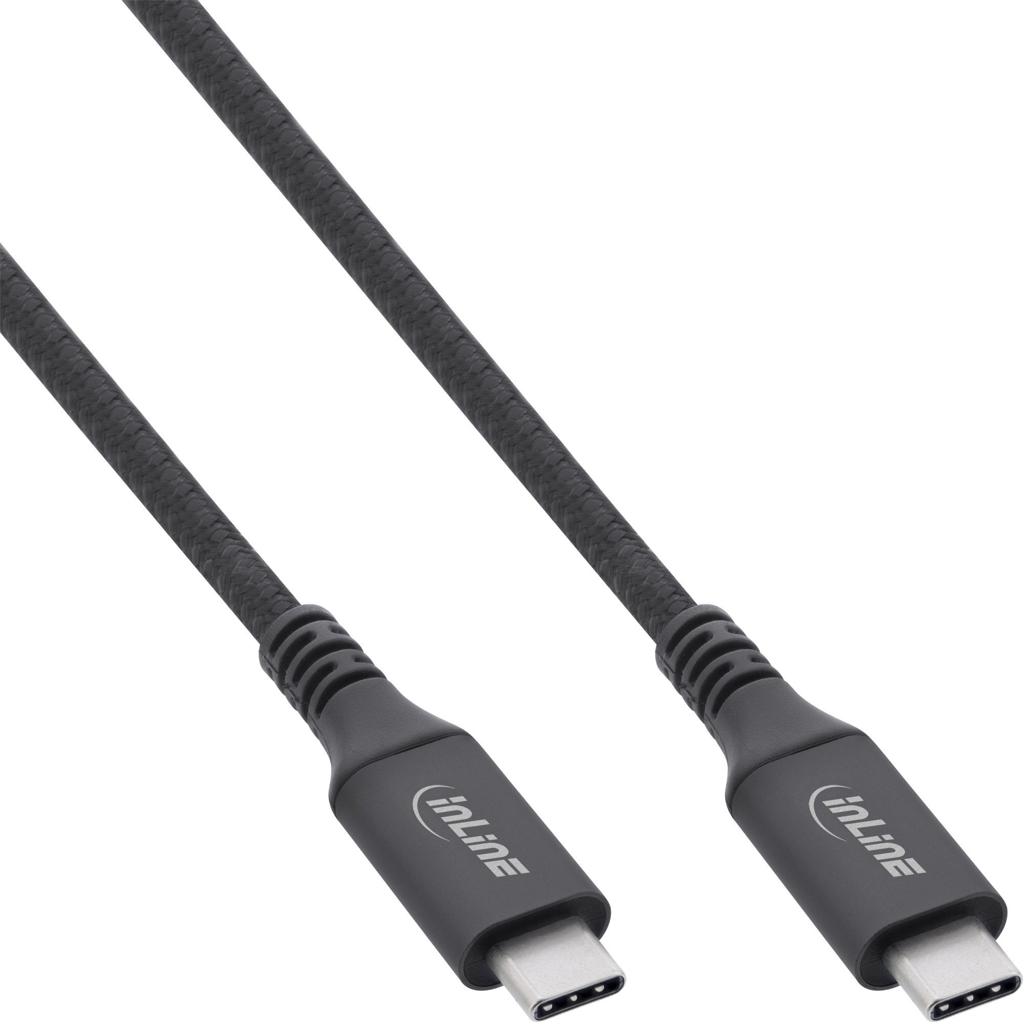 Кабел USB InLine USB-C во USB-C, USB4 40 Gbit/s, 1 m, црн