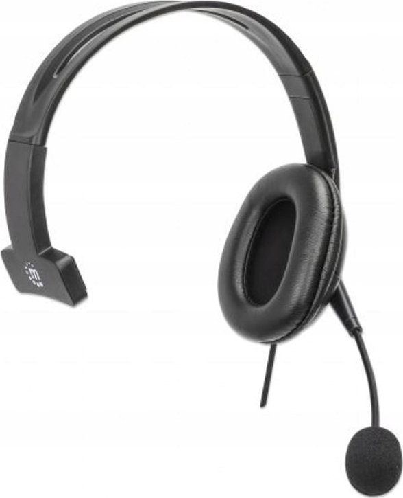 Kufje me mikrofon Manhattan 180849, mono, USB, të zeza