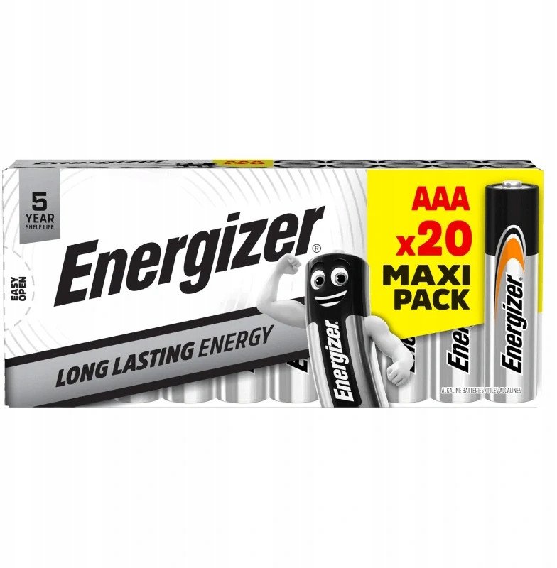 Bateri alkaline Energizer Everyday AAA DP20, paketim 20 copë