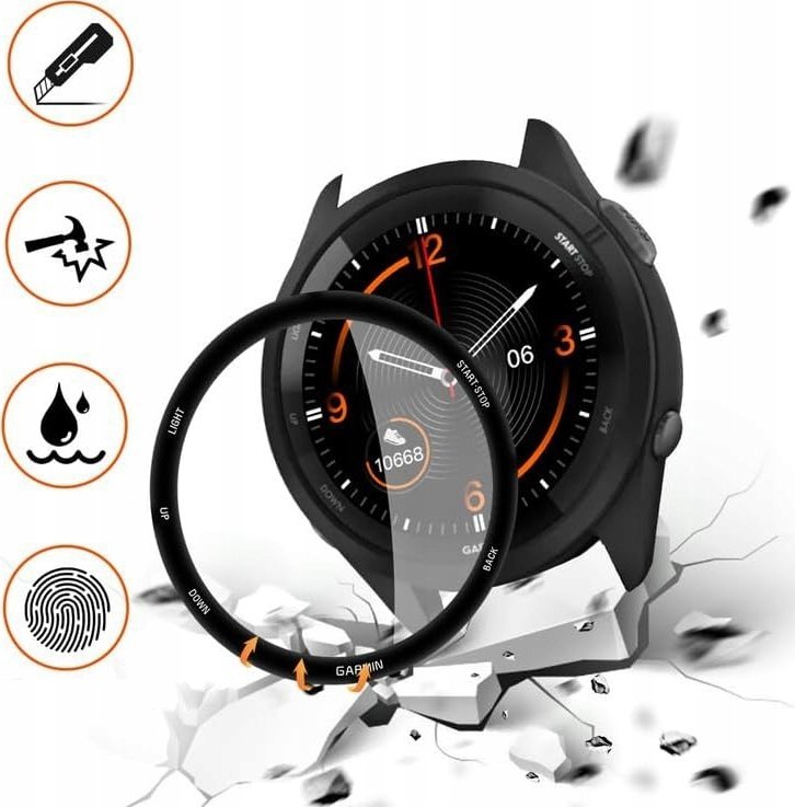 Xham mbrojtës Wozinsky Full Glue për Garmin Forerunner 265S 46mm, set 2 copë, transparent