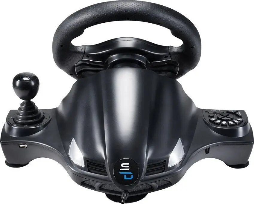 Timon lojërash Spirit of Gamer GS 750, me pedale, me dridhje, i zi