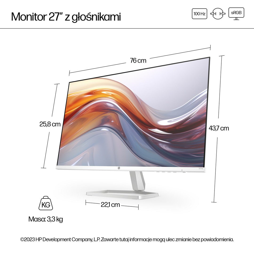Monitor HP Series 5, 27", 1920 x 1080, 100 Hz, i argjendtë